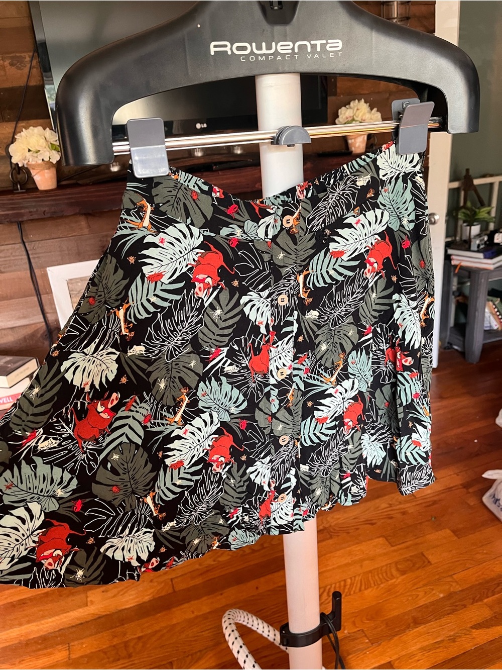 Disney Black Skirt with Green and Red Lion King Print